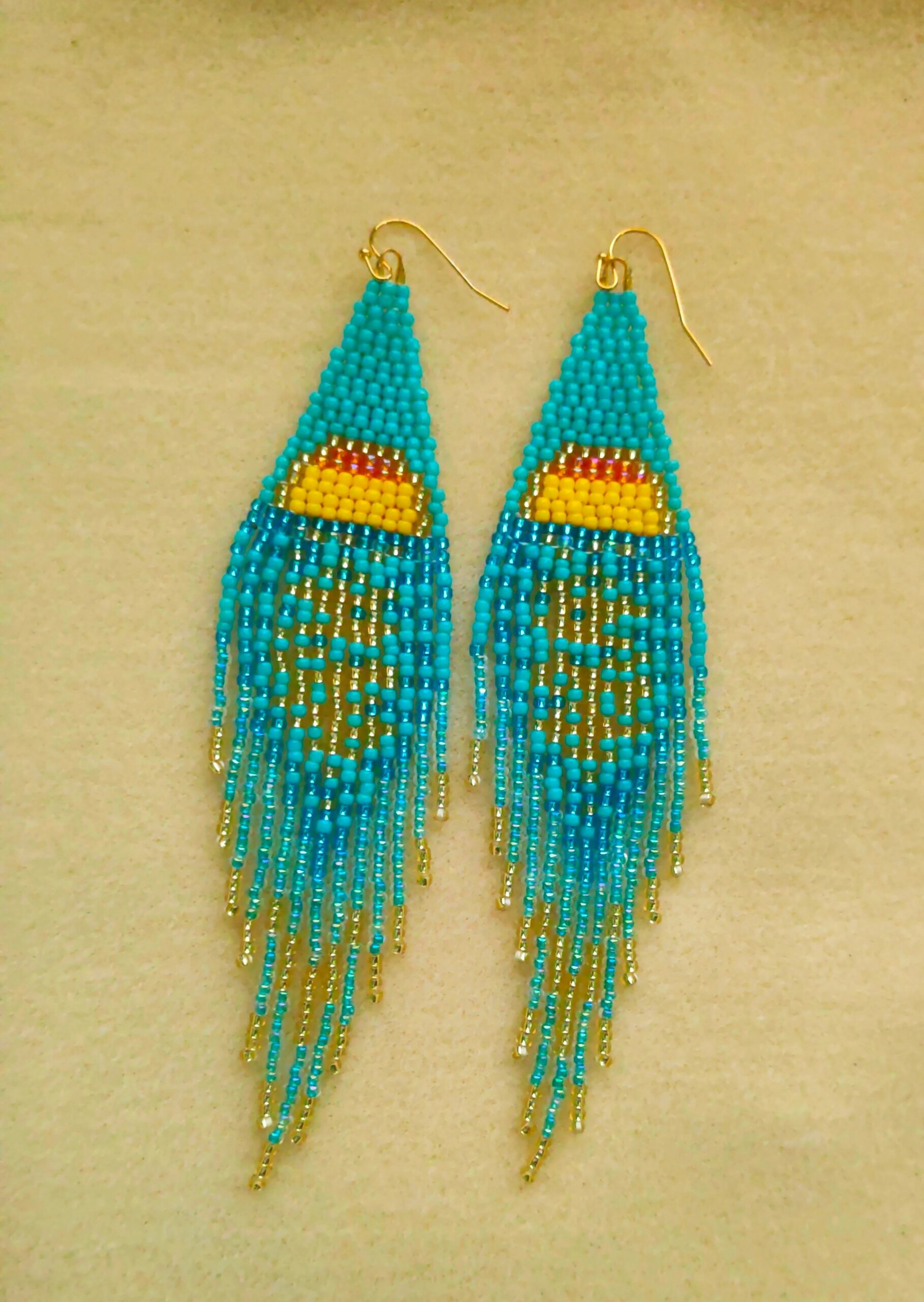 Rhapsody in Spring Sunset Beaded cheapest Fringe Earrings